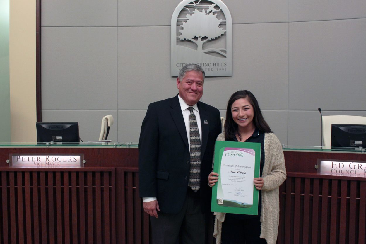 Alana Garcia Outgoing Park & Rec Commission Student Member